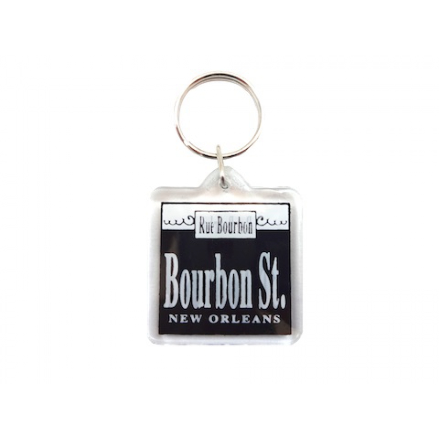 Bourbon Street Square Lucite Keychain