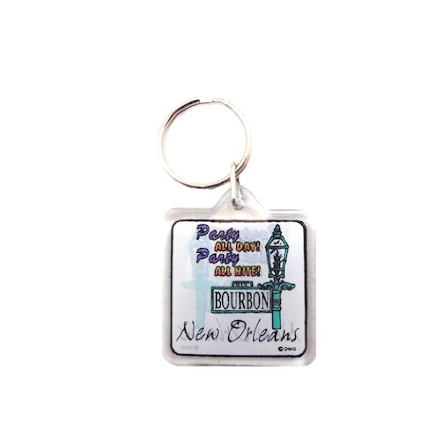 Party Square Lucite Keychain