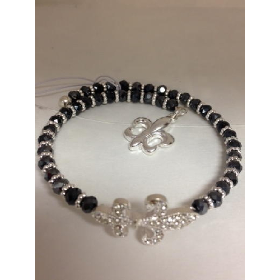 Black and Silver FDL Open Charm Bracelet