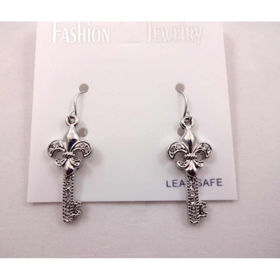 EFHKS - Silver FDL/Key Earrings