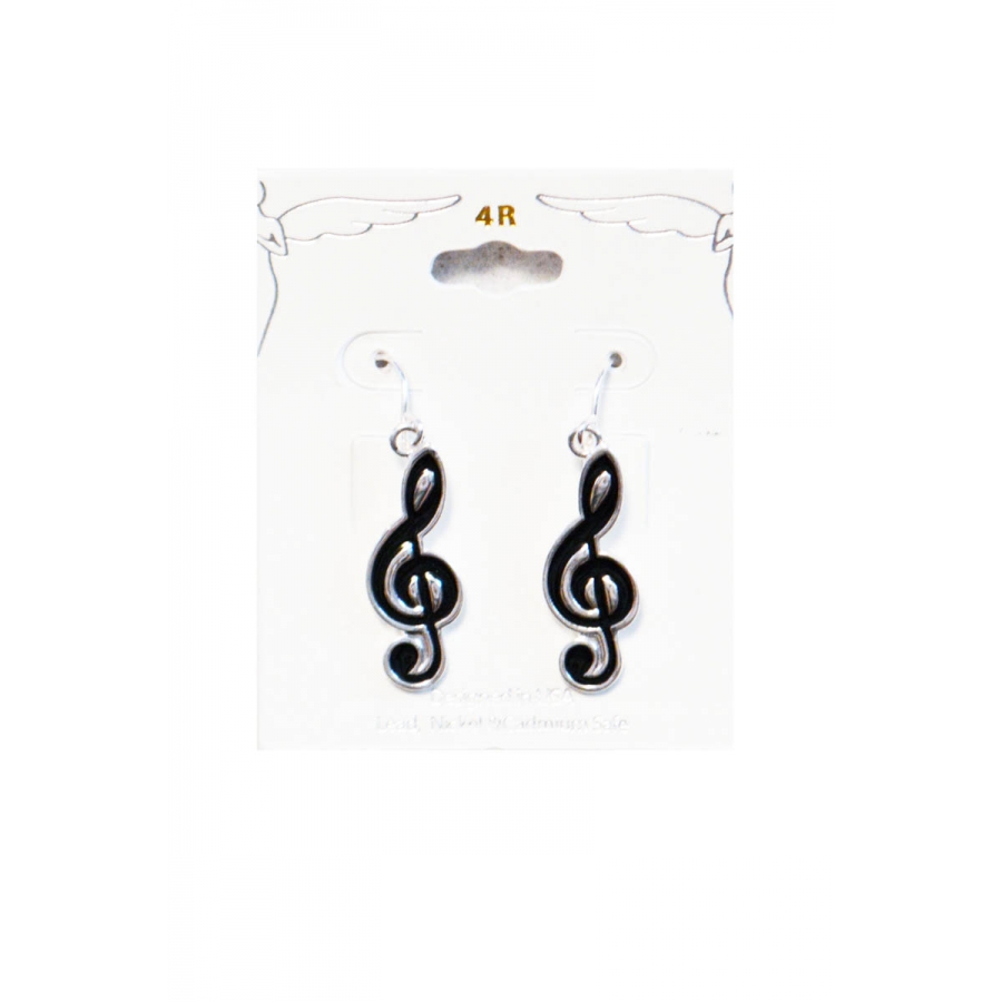 EFTCB - Black Treble Clef FH Earring