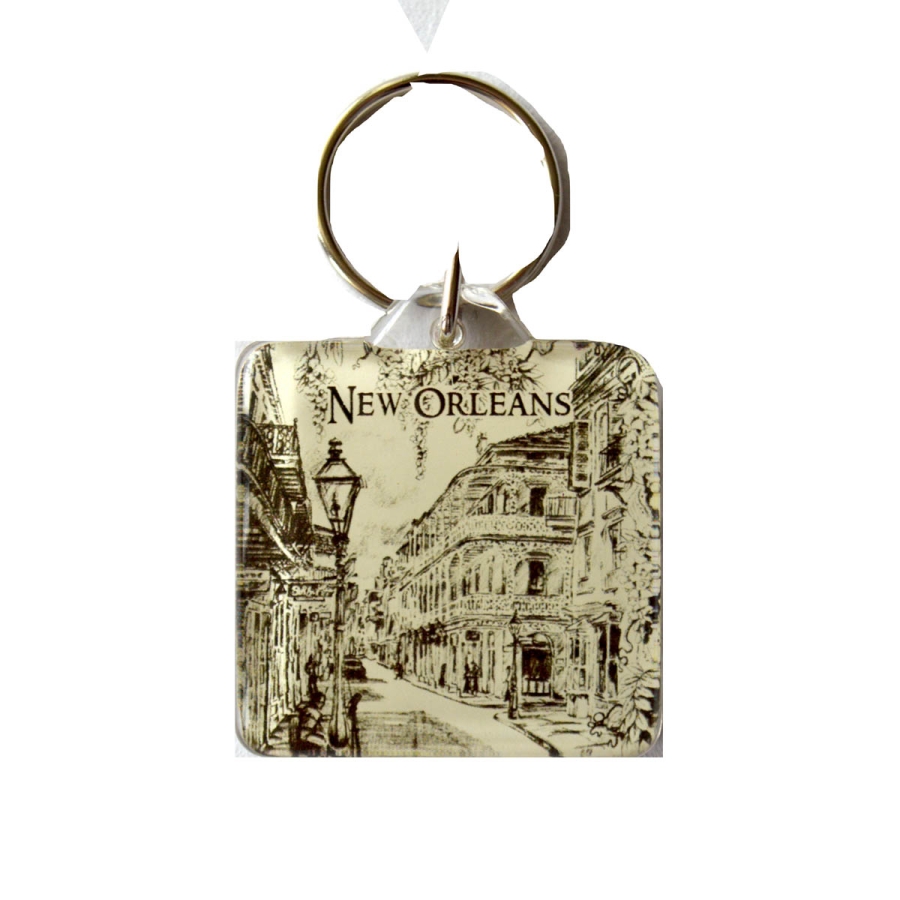 Street Scene Lucite Keyring