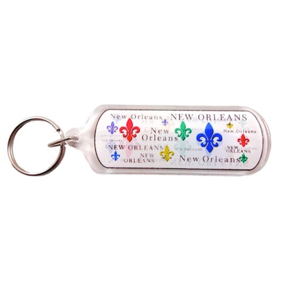 Fleur De Lis Lucite Keychain