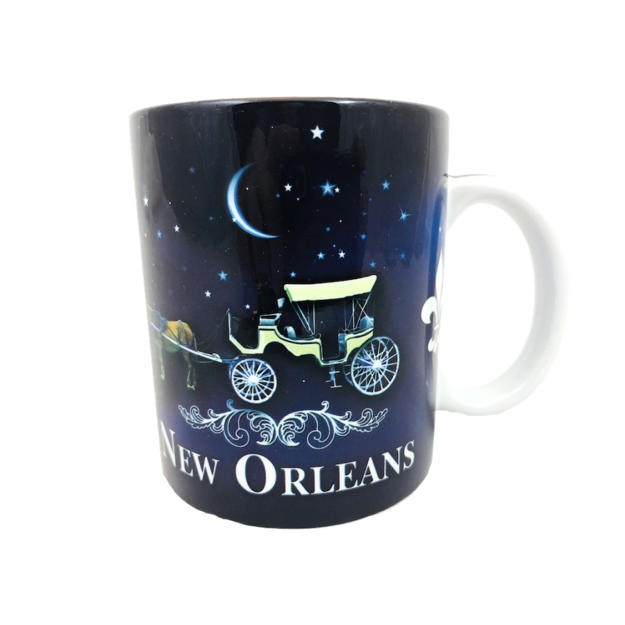 Horse & Buggy Blue Mug