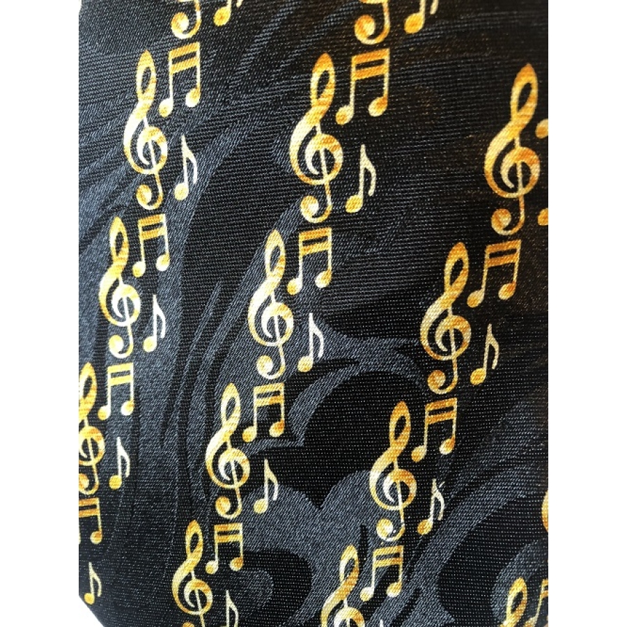 2222Tie - Black with Gold Notes