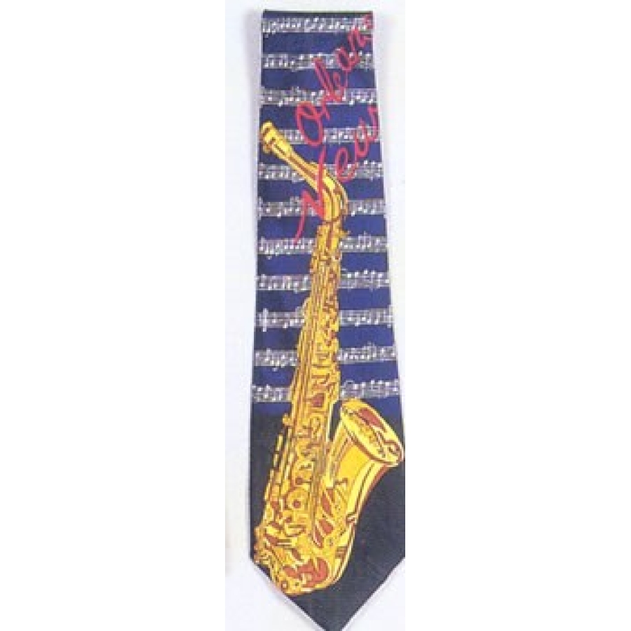 767blutie - Blue Tie with Large Sax - New Orleans