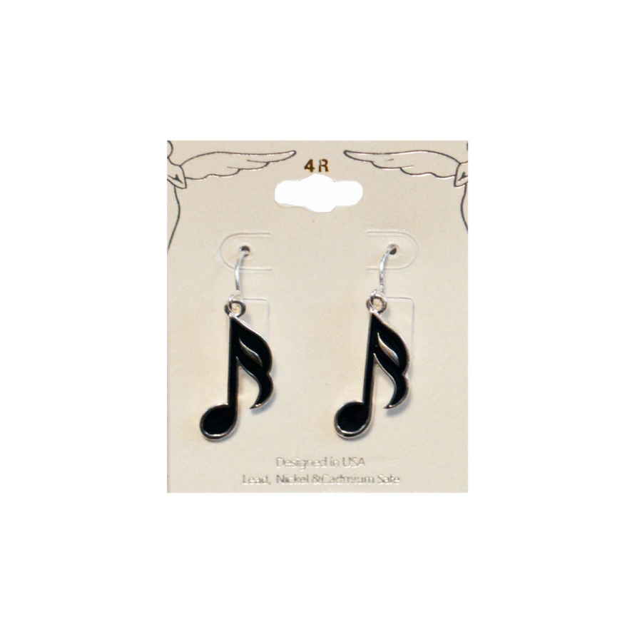 EFSN - Sixteenth Note Black FH Earring