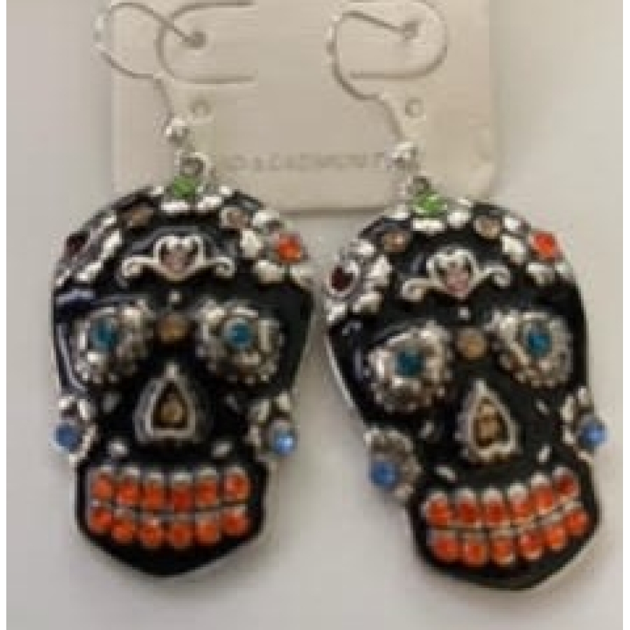 EFSSB - Black Sugar Skull Earrings 