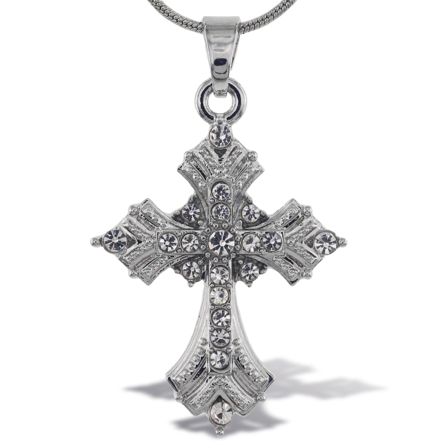 NSCS - Sparkling Cross Silver Necklace