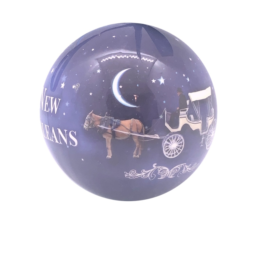 Horse & Buggy Blue round Ornament
