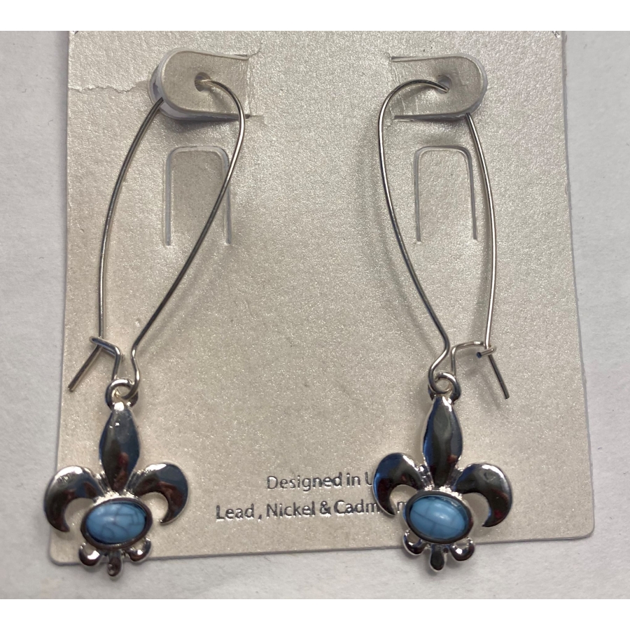 EFT - FDL French Earrings with w/Turquoise Blue Stone