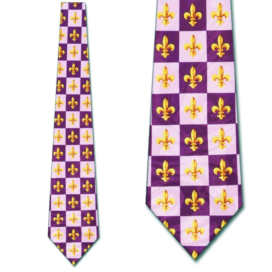 1814 - Purple Squares with Gold FDL Tie
