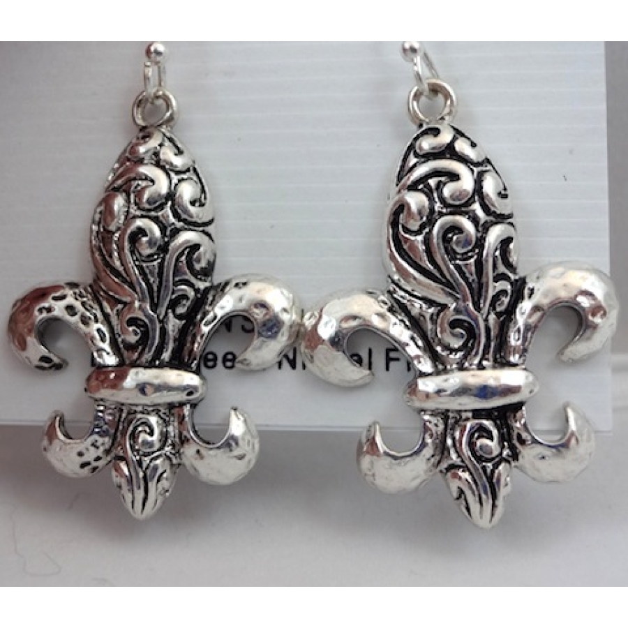 Silver Swirl Medium Fish Hook Earrings