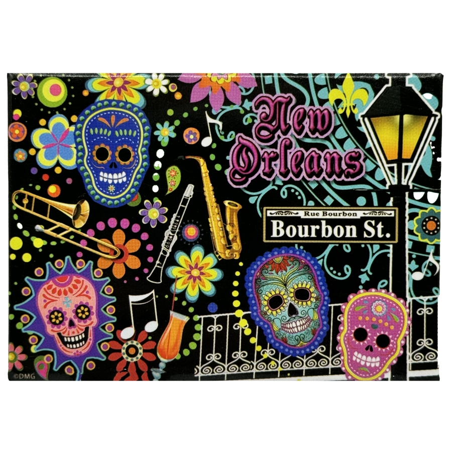 Sugar Skull Postcard Magnet