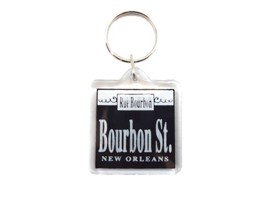 Bourbon Street Square Lucite Keychain