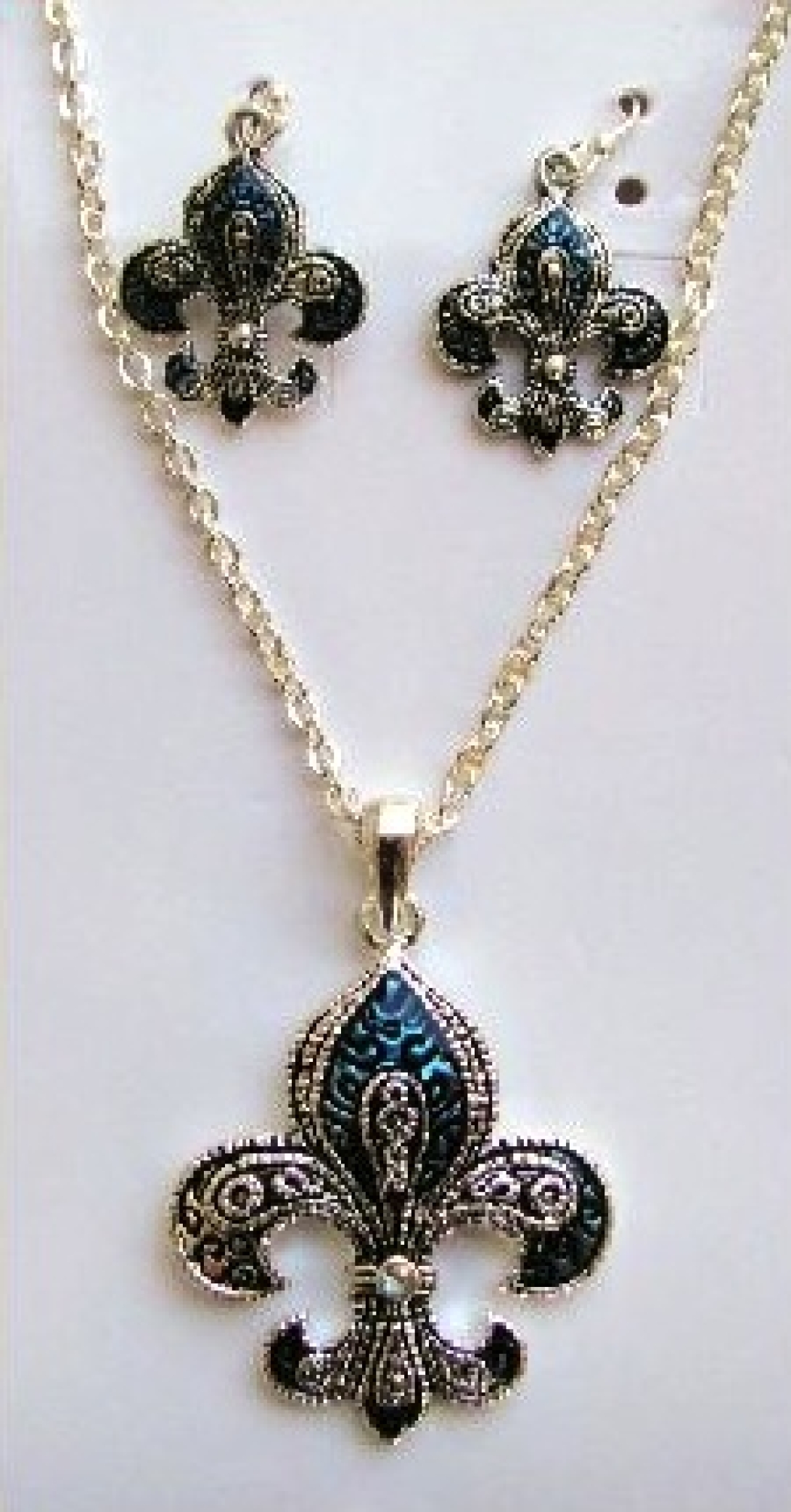 NEANBL - Antique Blue FDL Necklace/Earring Set