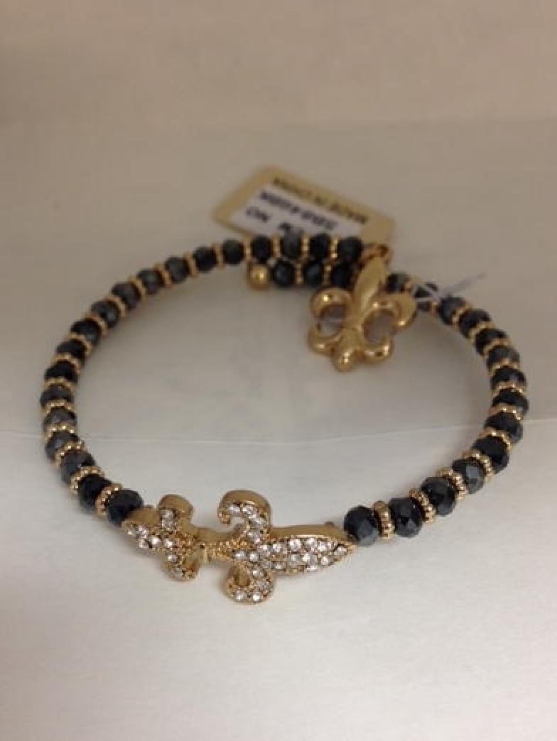 BROPCHBLGO - FDL Open Charm Black with Gold Bracelet