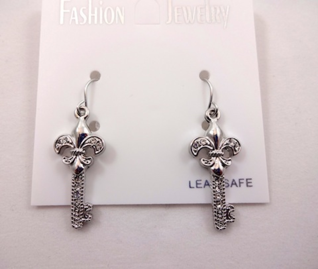 EFHKS - Silver FDL/Key Earrings