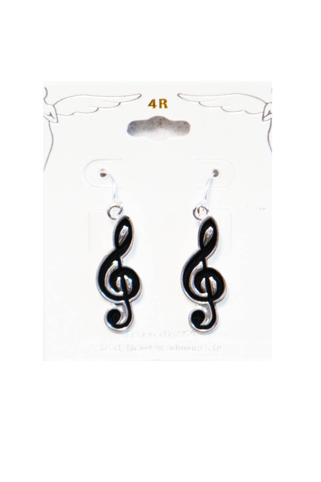 EFTCB - Black Treble Clef FH Earring