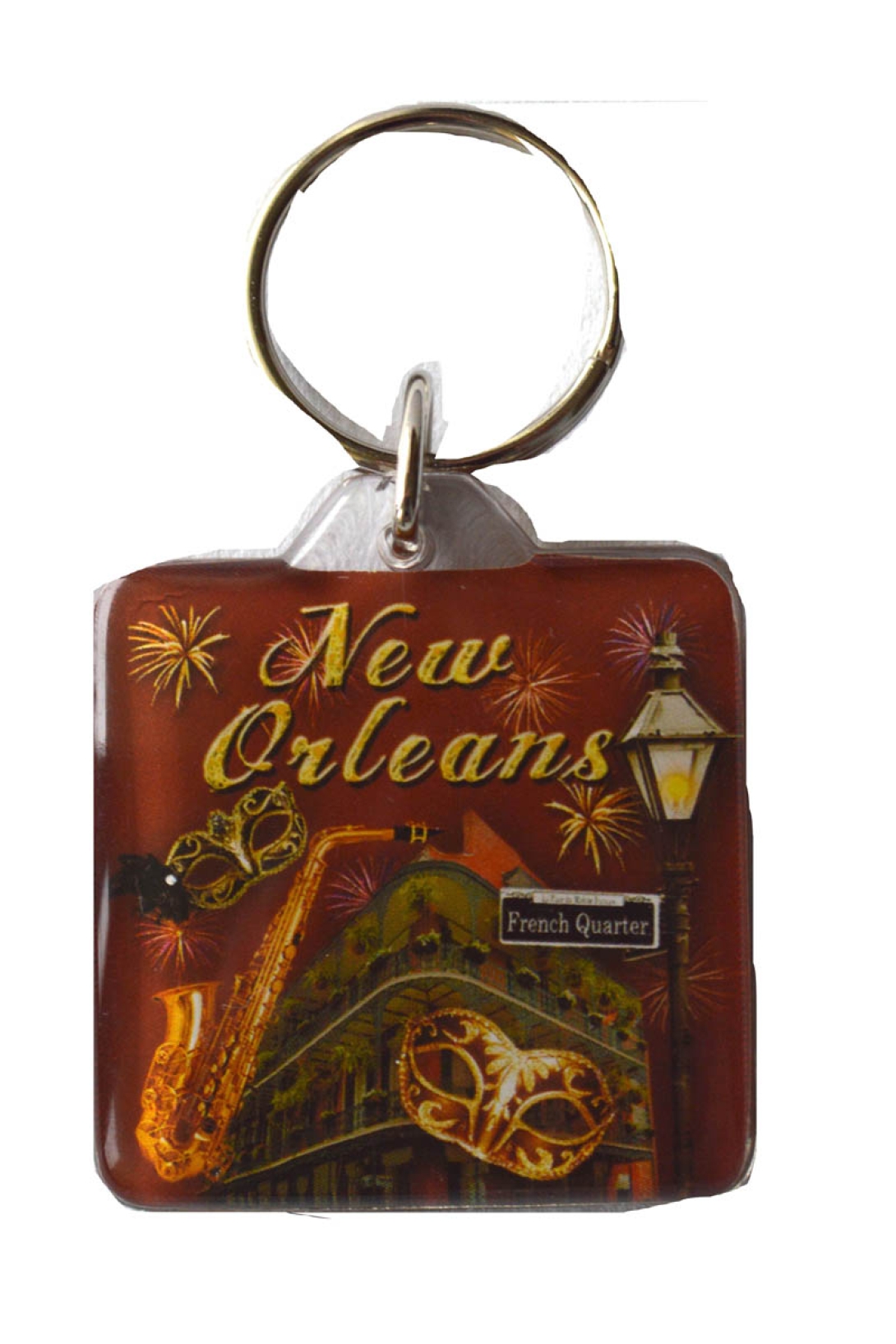 Fireworks Lucite Keyring