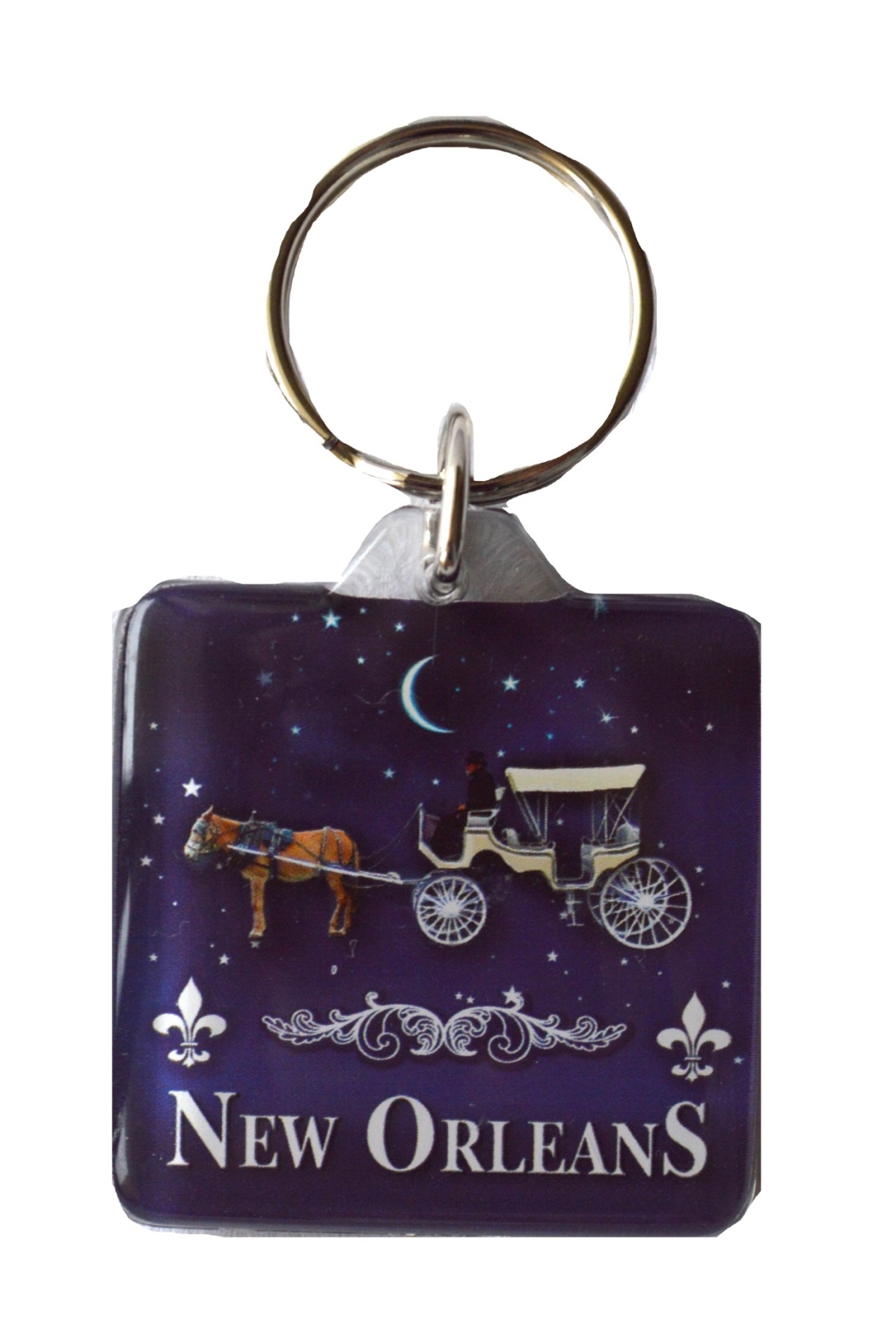 Horse & Buggy Lucite Keyring