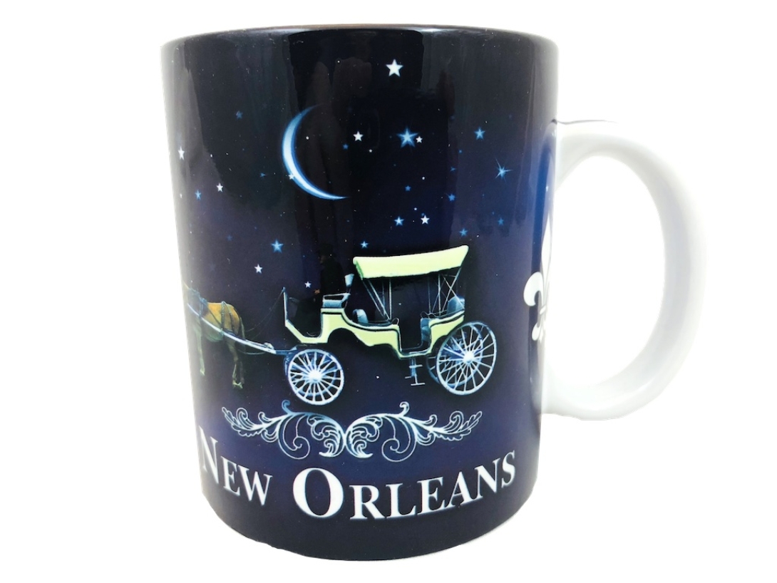 Horse & Buggy Blue Mug