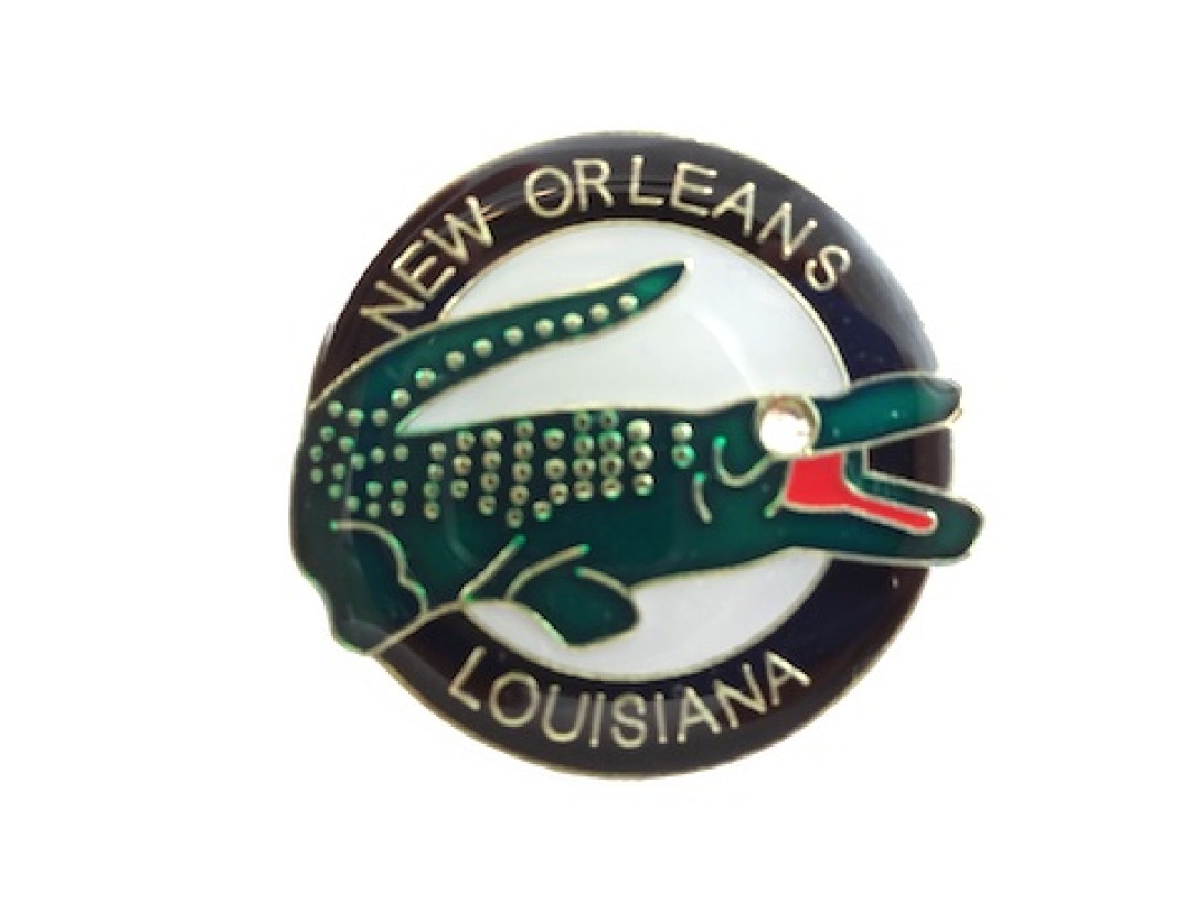 Round Alligator Hat Pin