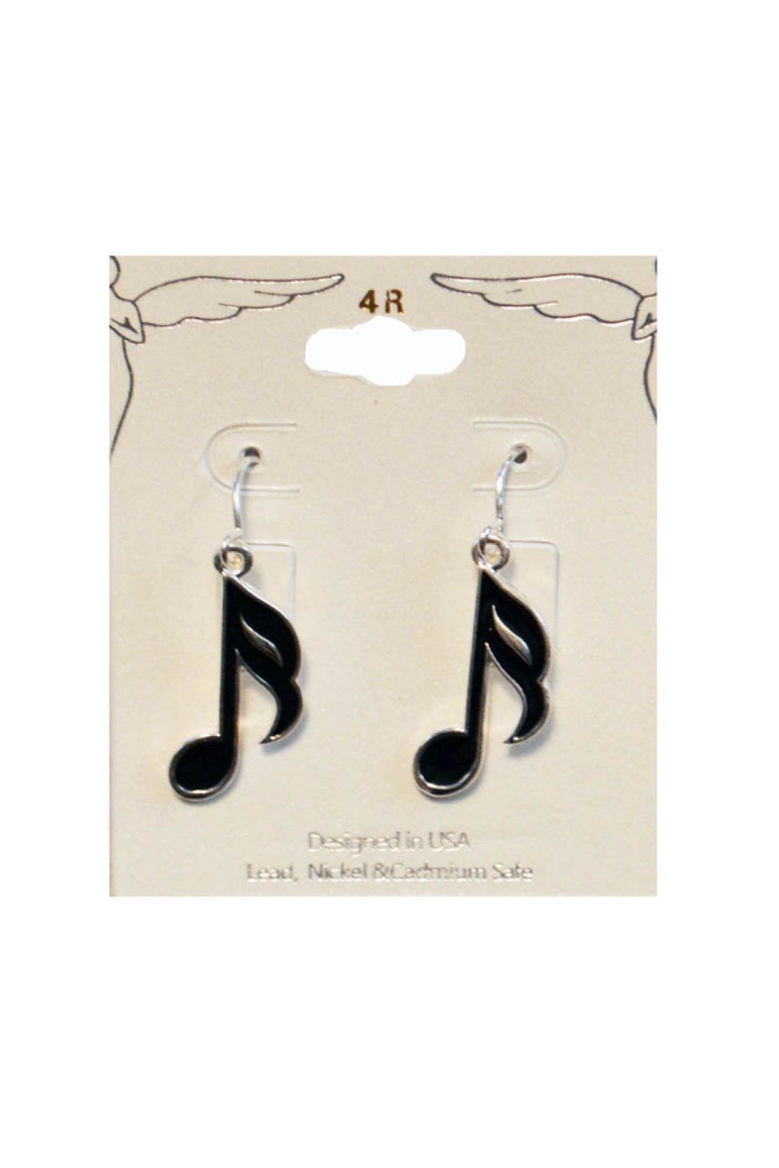 EFSN - Sixteenth Note Black FH Earring