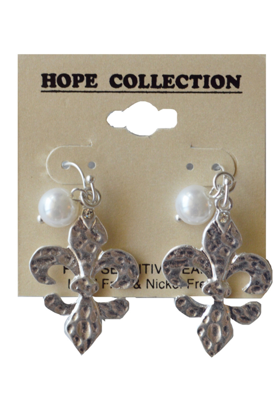 EFWBS - Earring FH FDL White Bead Silver