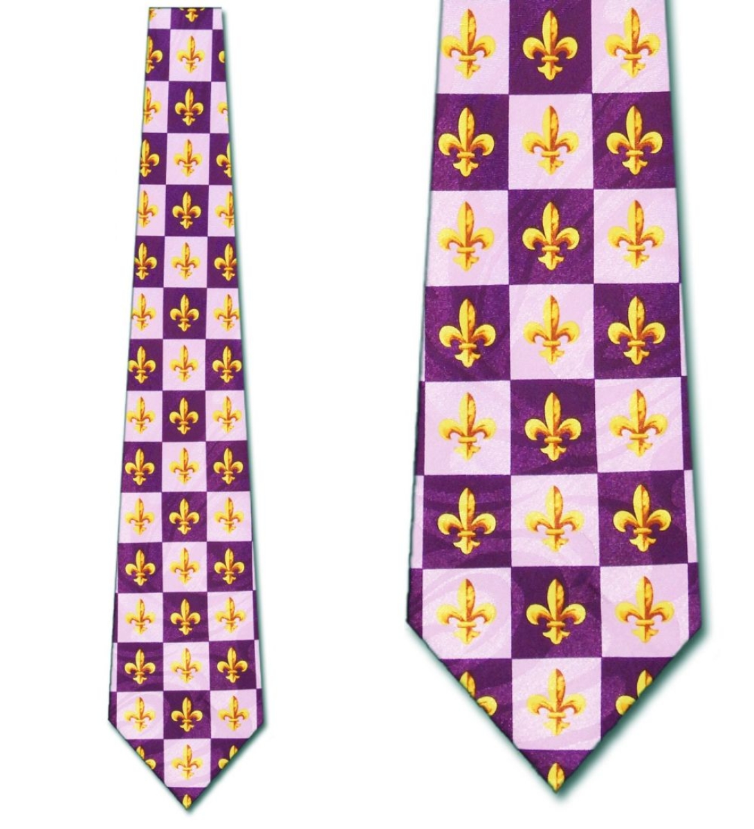 1814 - Purple Squares with Gold FDL Tie