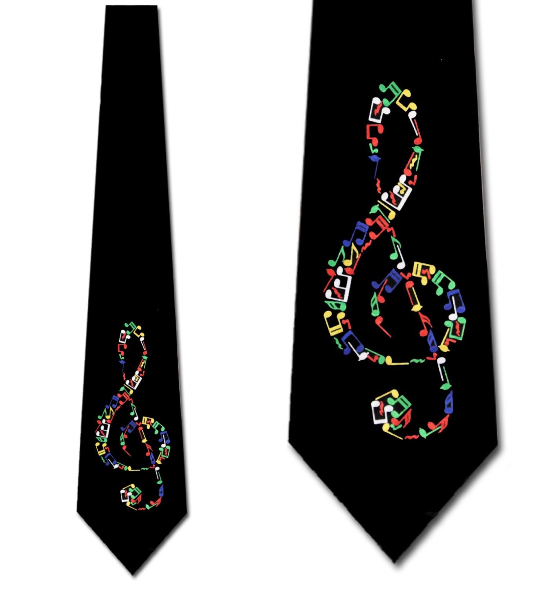 1866 - Black Tie with Colorful Treble Clef