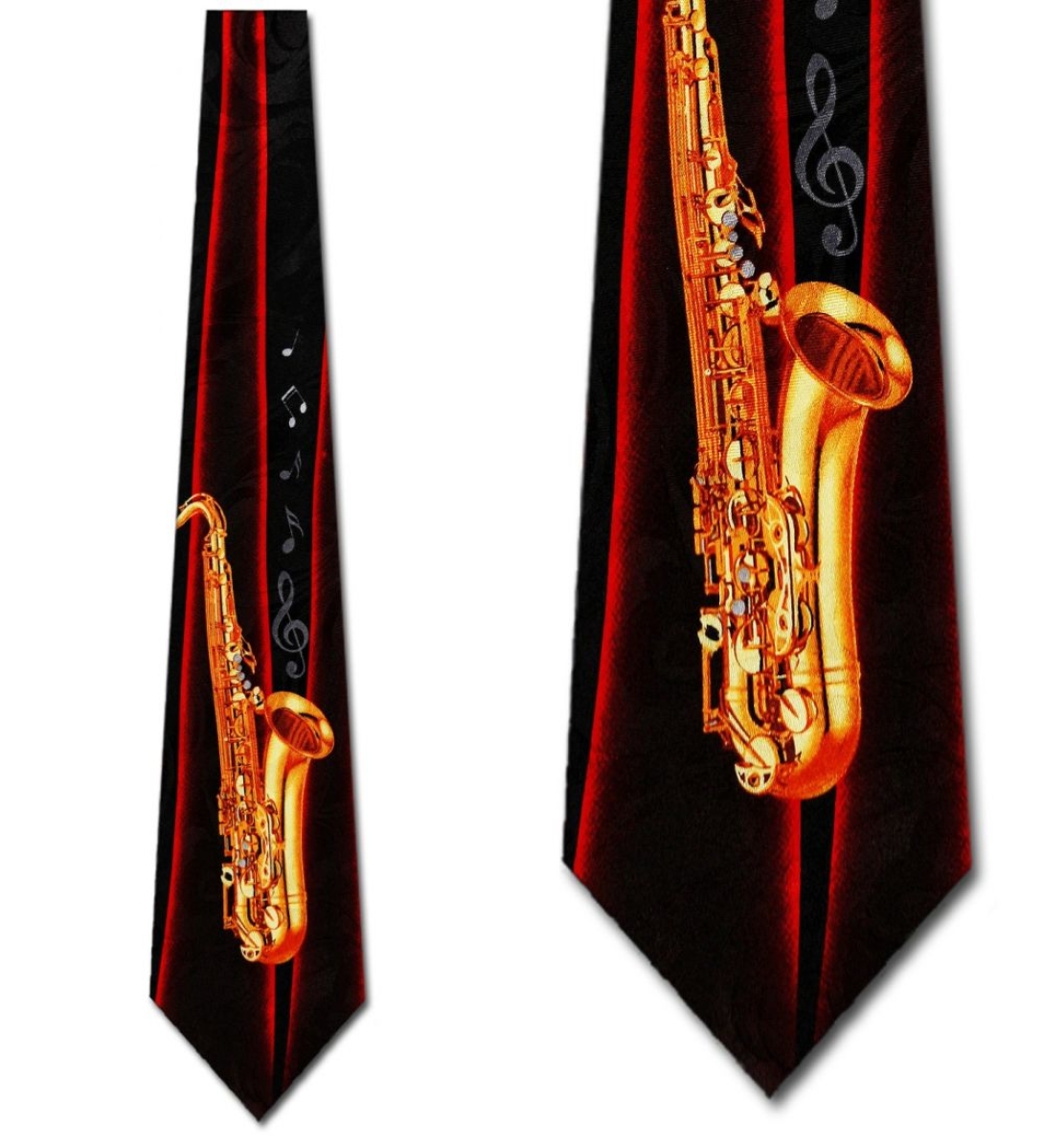 1928TIE - Red/Black with Sax Tie