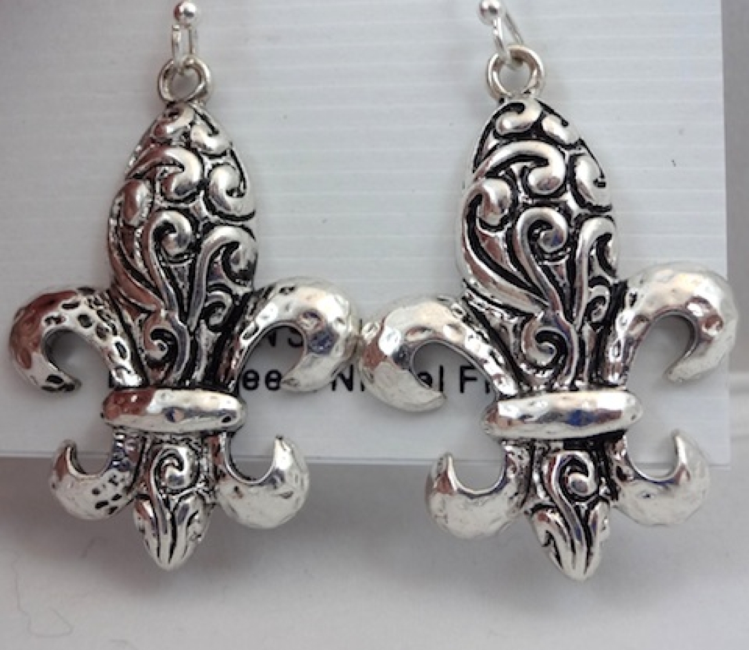 Silver Swirl Medium Fish Hook Earrings